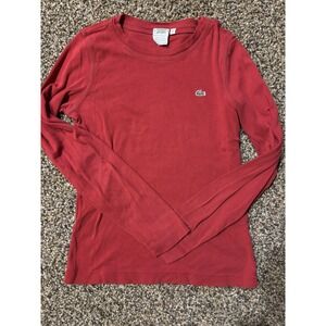 Lacoste Kids Vintage Red Long Sleeve Shirt Size 6 100% Cotton B22